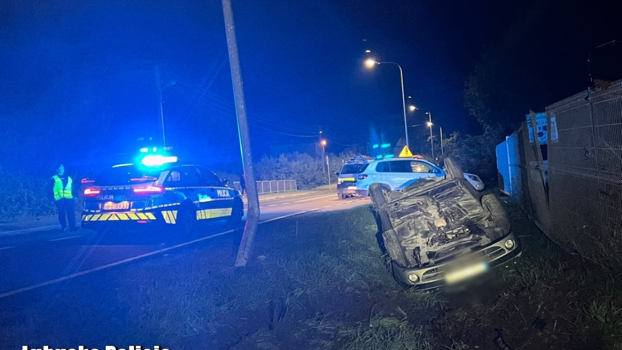 Miał ponad 2 promile, wyprzedzał i dachował. Świadkowie zatrzymali kierowcę