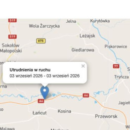 A4 między Przeworskiem a Łańcutem: lewy pas w stronę Rzeszowa zablokowany