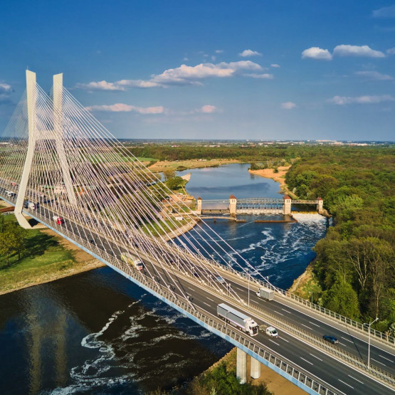Most Rędziński nad Odrą