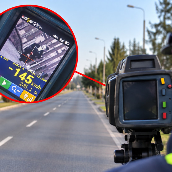 Pomiar prędkości 145 km/h wykonany przez gdyńską drogówkę, źródło: gdynia.policja.gov.pl
