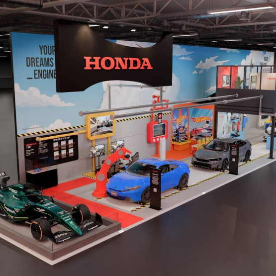 Wizualizacja stoiska Honda Dream Factory na Salonie Samochodowym w Paryżu 2026. Fot. Honda Poland Newsroom
